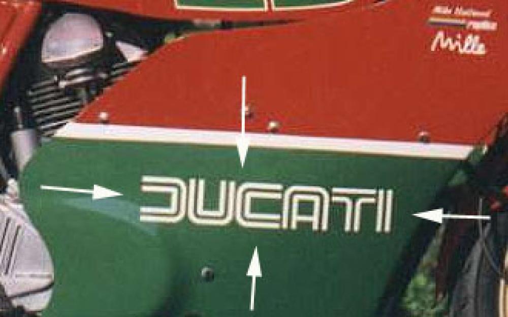 Sticker: large DUCATI dual line from MHR [WHITE or BLACK]